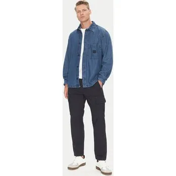 Pánská košile BOSS džínová košile Laredo 50544660 Tmavomodrá Regular Fit XL