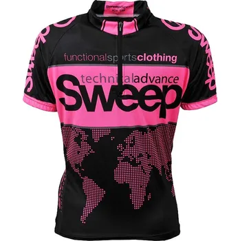 cyklistický dres SWEEP D014 černá/růžová 134