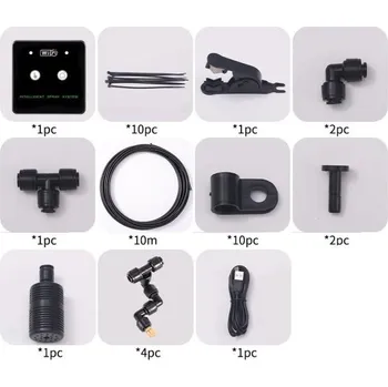 Zavlažovač Sada zavlažovacího WiFi systému s mlžícími tryskami 10 m 4 trysky Inteligentní ovládání přes aplikaci USB napájení
