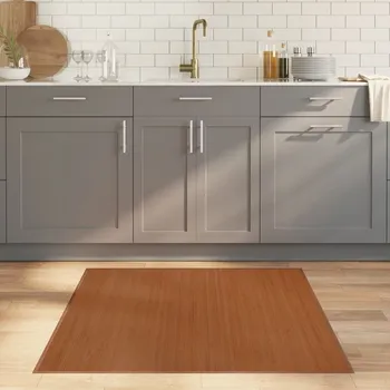 Koberec vidaXL Koberec čtvercový hnědý 100 x 100 cm bambus