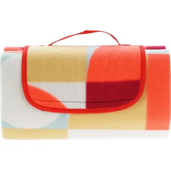 deka Pikniková deka Retro kostka 130 x 150 cm, červená