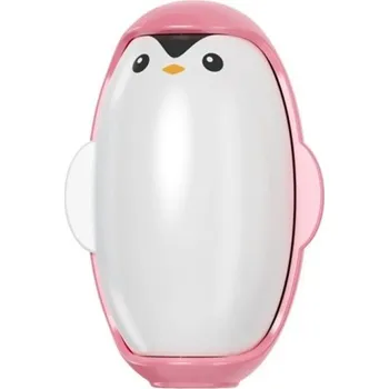 Váleček na chlupy Omyvatelný odstraňovač žmolků a zvířecích chlupů 10,7 x 7,4 cm Přenosný ruční váleček ve tvaru tučňáka Pohodlné držení a použití růžová