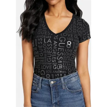 Dámské černé triko Guess - Velikost M, Barva Černá 56242 QBYI27K9TJ0