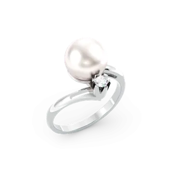 Prsten SOLUNA Noblesní zlatý prsten DONAIRE se zirkonem a perlou bílé zlato MATERIÁL: ZLATO ŽLUTÉ, KAMENY: Zirkon-perla bílá, VELIKOST: 52 - 16,6 mm