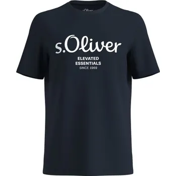 Pánské tričko s.Oliver RLBS T-SHIRT SS NOOS 5XL Tmavě modrá, Bílá