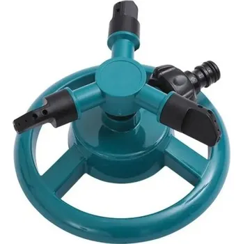 Zavlažovač Sada 2 ks rotačních zavlažovačů 360° se třemi rameny pro zahradu a trávník plastové rozstřikovače s připojením na hadici