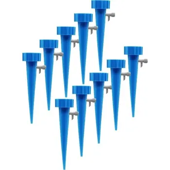 Zavlažovač Sada 10 ks samozavlažovacích hrotů pro květiny Barevné zavlažovací trny pro PET lahve s regulací průtoku modrá