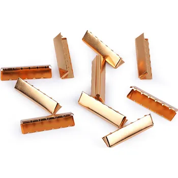 Kovová koncovka na plochou šňůru šíře 40 mm, malé, 4 zlatá