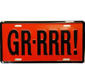 Plechová cedule Americká SPZ GRRR