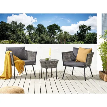 Venkovní osvětlení Venkovní povlaky na polštáře pro zahradní sadu šedá odolné proti UV minimalistický styl zahrada Beliani