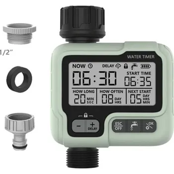 Zavlažovač Digitální zavlažovací časovač HCT-322 Typ A Automatické zavlažování Zahradní časovač s displejem 3/4" BS konektor Adaptér 1/2"