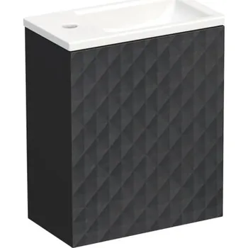 Koupelnový nábytek Koupelnová skříňka s umyvadlem Intedoor TRENTA 42 cm černá matná TRE 42 1D P PU U129