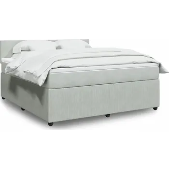 Postel vidaXL Box spring postel s matrací 180x200 cm samet [3290101] Barva: světle šedá