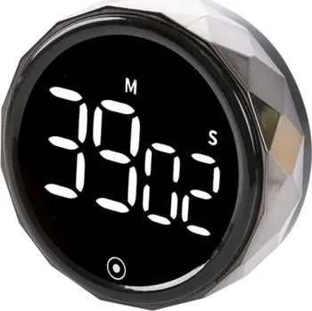 Kuchyňská minutka Digitální kuchyňské minutky s LED displejem Vizuální časovač s magnetem Časový spínač pro vaření pečení trénink Připomenutí času stříbrná