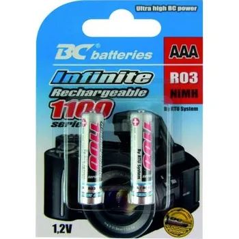 Článková baterie BC - Nabíjecí mikrotužková AAA/R03 NiMH baterie, 1,2V 2ks