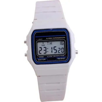 Hodinky Digitální sportovní hodinky pro muže LED displej Voděodolné silikonový pásek 22 cm Náramkové hodinky Průměr ciferníku 33 mm bílá