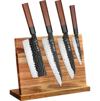 Kuchyňský nůž Sada nožů HEZHEN PM8S s magnetickým stojánkem 4 ks - Dárkový set