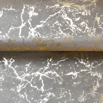 Sametová látka Isabela IBL-015 Zlatý mramor na světle šedém - šířka 280 cm