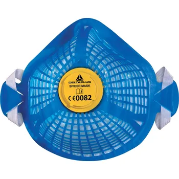 respirátor DELTA SPIDERMASK P2 1+5 / FFP2 respirátor, opakovaně použitelný košík, v balení 1 ks košík / 5 ks respirátorů - modrá Nastavitelná