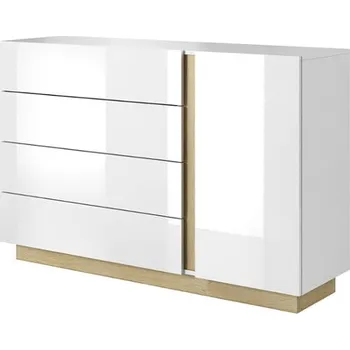Komoda Komoda Arco - Meble Laski Bílá Matná / Bílý Lesk / Dub Grandson 138.2x90.5 cm