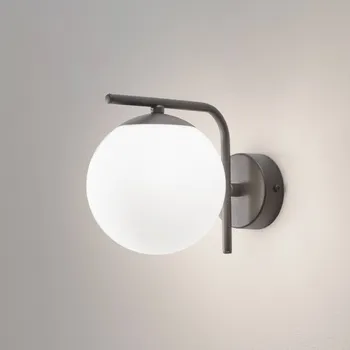 Lampička Domiluce Nástěnné světlo Aurora, černé, sklo, výška 17 cm, globus, E14 černá, bílá 1 x 10 W LED - Doprava zdarma