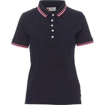 Dámské tričko Payperwear Dámská polokošile Skipper s kontrastním lemováním Barva: modrá námořní - růžová fuchsiová, Velikost: XL