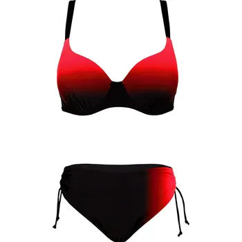 Dámské plavky Adriena Red dámské dvoudílné plavky s výztuží S1163A 5XL červená