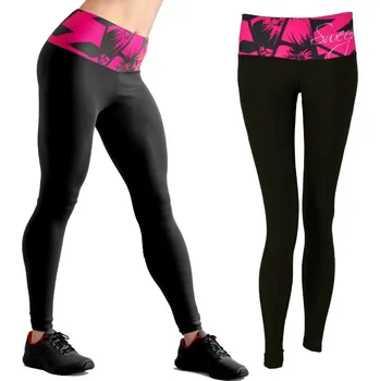 Dámské legíny SWEEP SWPT107 černá - růžová XXL