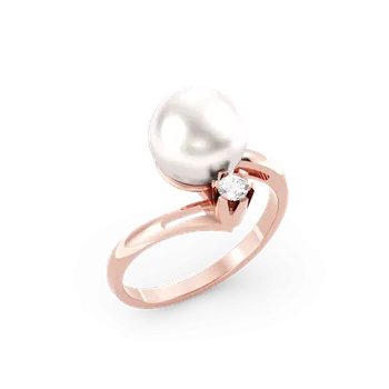 Prsten SOLUNA Noblesní zlatý prsten DONAIRE se zirkonem a perlou růžové zlato MATERIÁL: ZLATO ŽLUTÉ, KAMENY: Zirkon-perla bílá, VELIKOST: 52 - 16,6 mm