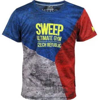 Pánské tričko SWEEP SMTS095 CZECH trikolora/citronová XXL