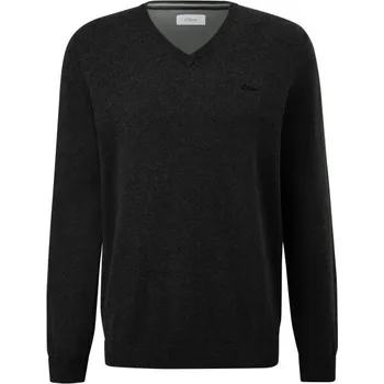 Pánský svetr Pánský svetr s.Oliver RL KNITTED PULLOVER V-NECK NOOS M Černá