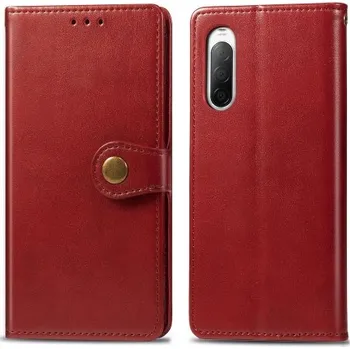 Pouzdro na tablet VSECHNONAMOBIL 26374 LEATHER BUCKLE Peněženkový obal Sony Xperia 10 II červený
