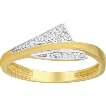 Šperk Zlatý prsten Freccia ze žlutého zlata s Brilliance Zirconia obvod 55 mm