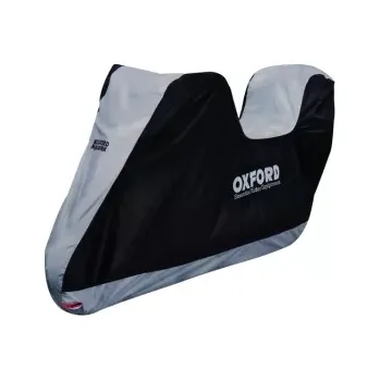 Plachta na motorové vozidlo plachta na motocykl Aquatex s prostorem na kufr, OXFORD (černá/stříbrná, vel. L)