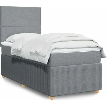 Postel vidaXL Box spring postel s matrací 90x190 cm textil [3291906] Barva: světle šedá