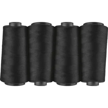 Nit crelando® Overlocková šicí nit, 4 kusy (černá)
