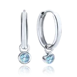 0418 MINET Elegantní zlaté náušnice se světle modrými zirkony Au 585/1000 1,50g