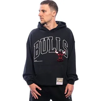 Pánská mikina Mikina Mitchell & Ness - NBA Logo Over Hoodie - Chicago Bulls - Black velikost XL