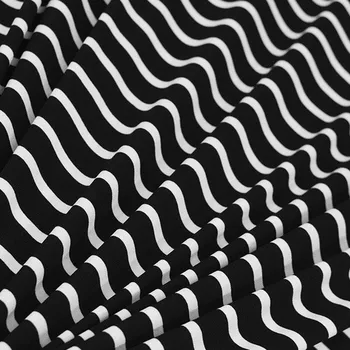 Úplet 17784 černý, bílý pruh, š.155