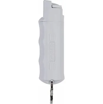 Sebeobrana Sabre Red obranný pepřový sprej klíčenka s klipem světle šedý