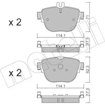 Brzdová destička Sada brzdových destiček, kotoučová brzda METELLI 22-1137-0