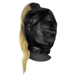 Erotická maska Ouch! Xtreme Mask with Blonde Ponytail Black