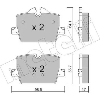 Brzdová destička Sada brzdových destiček, kotoučová brzda METELLI 22-1265-0