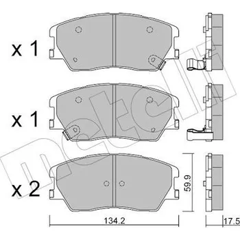 Brzdová destička Sada brzdových destiček, kotoučová brzda METELLI 22-1305-0