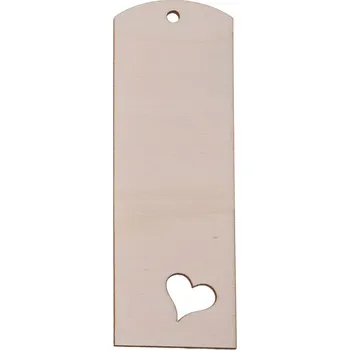 Doplněk ke knize Dřevia Dřevěná záložka do knihy - srdce 5x15 cm, přírodní