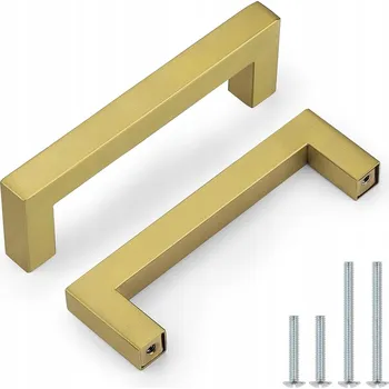 Nábytkové kování Nábytková úchytka pro zásuvky skříněk zlatá barva z oceli 106 mm 10 kusů