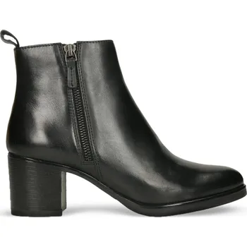 Dámská zimní obuv Baťa černá dámská kožená obuv na širším podpatku, vel. 36