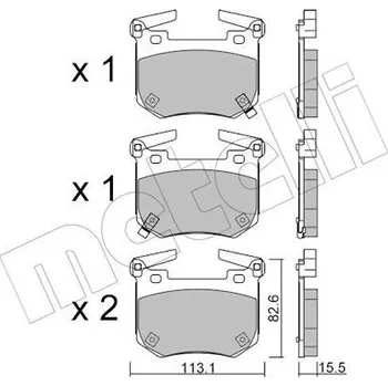 Brzdová destička Sada brzdových destiček, kotoučová brzda METELLI 22-1307-0