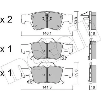 Brzdový systém Sada brzdových destiček, kotoučová brzda METELLI 22-0928-0