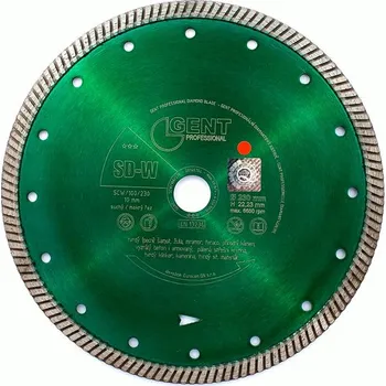 Řezný kotouč Diamantový řezný kotouč SD-W 230 mm GENT šamot, žula, beton, teraco, kamenina, tvrdé cihly